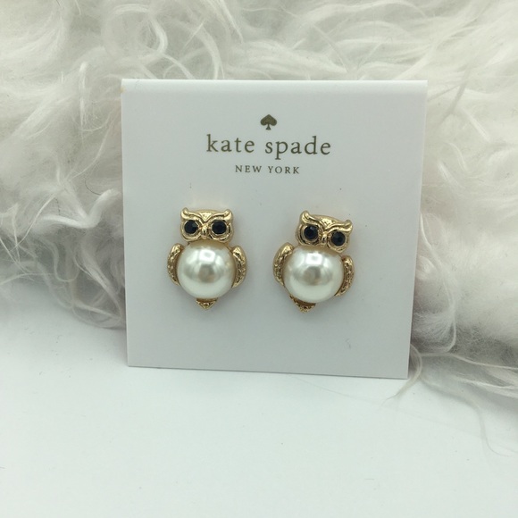 KATE SPADE INTO THE WOODS OWL FAUX PEARL Earrings